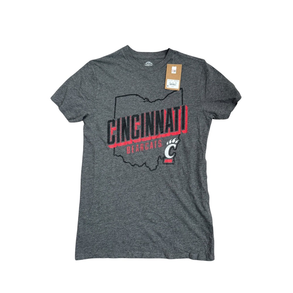 Rivalry Threads Cincinnati Bearcats Ohio Graphic‎ T-Shirt Grey Mens Small NEW